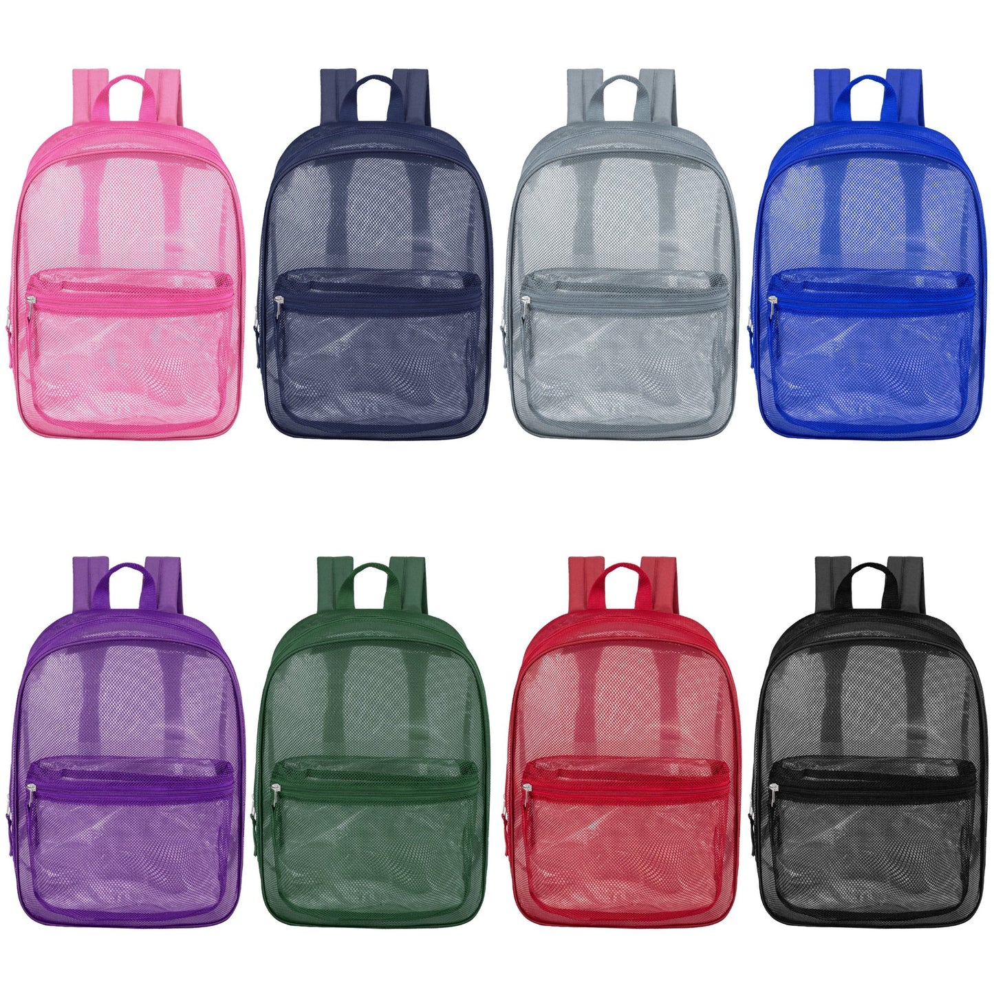 17" Wholesale Mesh Backpacks in 8 Colors - Bulk Case of 24 ($7.60 / UNIT - ITEM: DWBP-297-24)