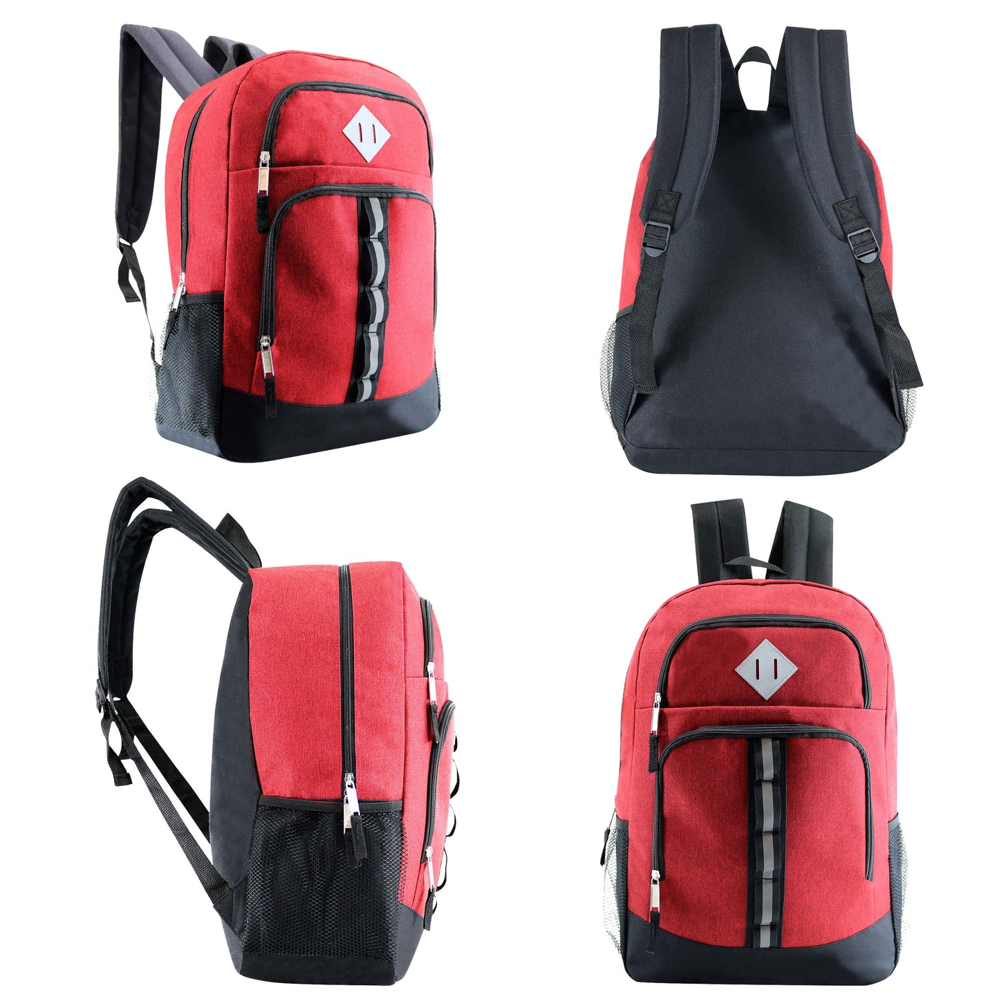 18" Wholesale Backpack with 3 Compartments in 6 Colors - Bulk Case of 24 ($10.50 / UNIT - ITEM: DWBP-205-24)