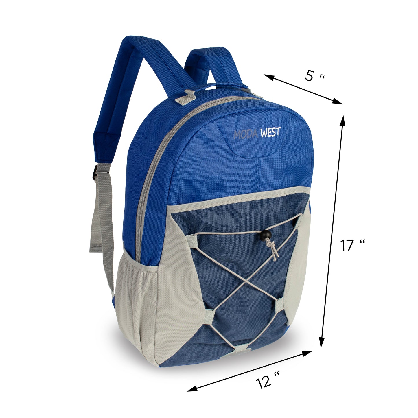 17" Bungee Wholesale Backpacks in 6 Assorted Colors - Bulk Case of 24 ($5.80 / UNIT - ITEM: DWBP-249-24)