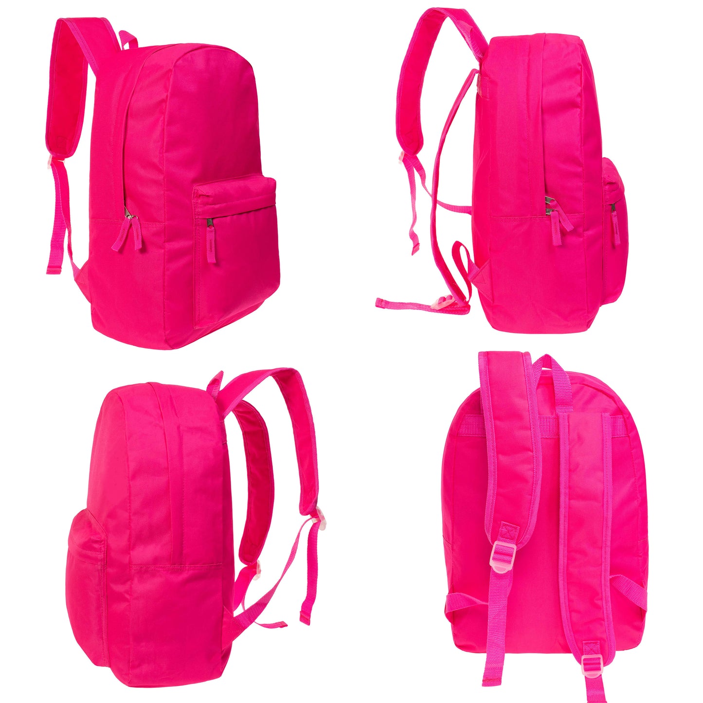 17" Bright Color Wholesale Backpacks in 6 Colors - Bulk Case of 24 ($7.25 / UNIT - ITEM: DWBP-254-24)