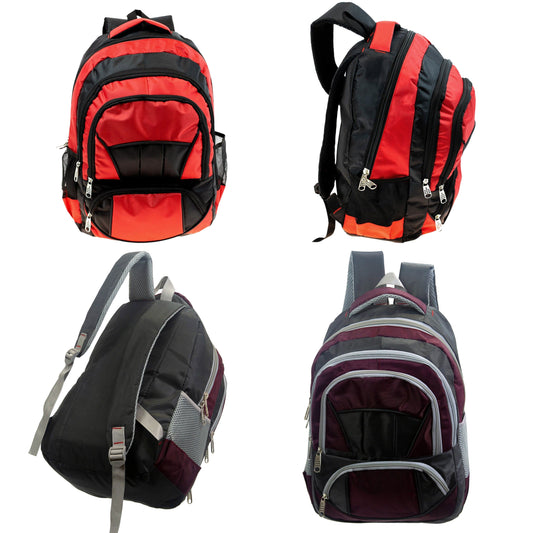 16" Premium Padded 4 Pocket Wholesale Backpacks in 6 Colors - Bulk Case of 24 ($11.60 / UNIT - ITEM: DWBP-269-24)