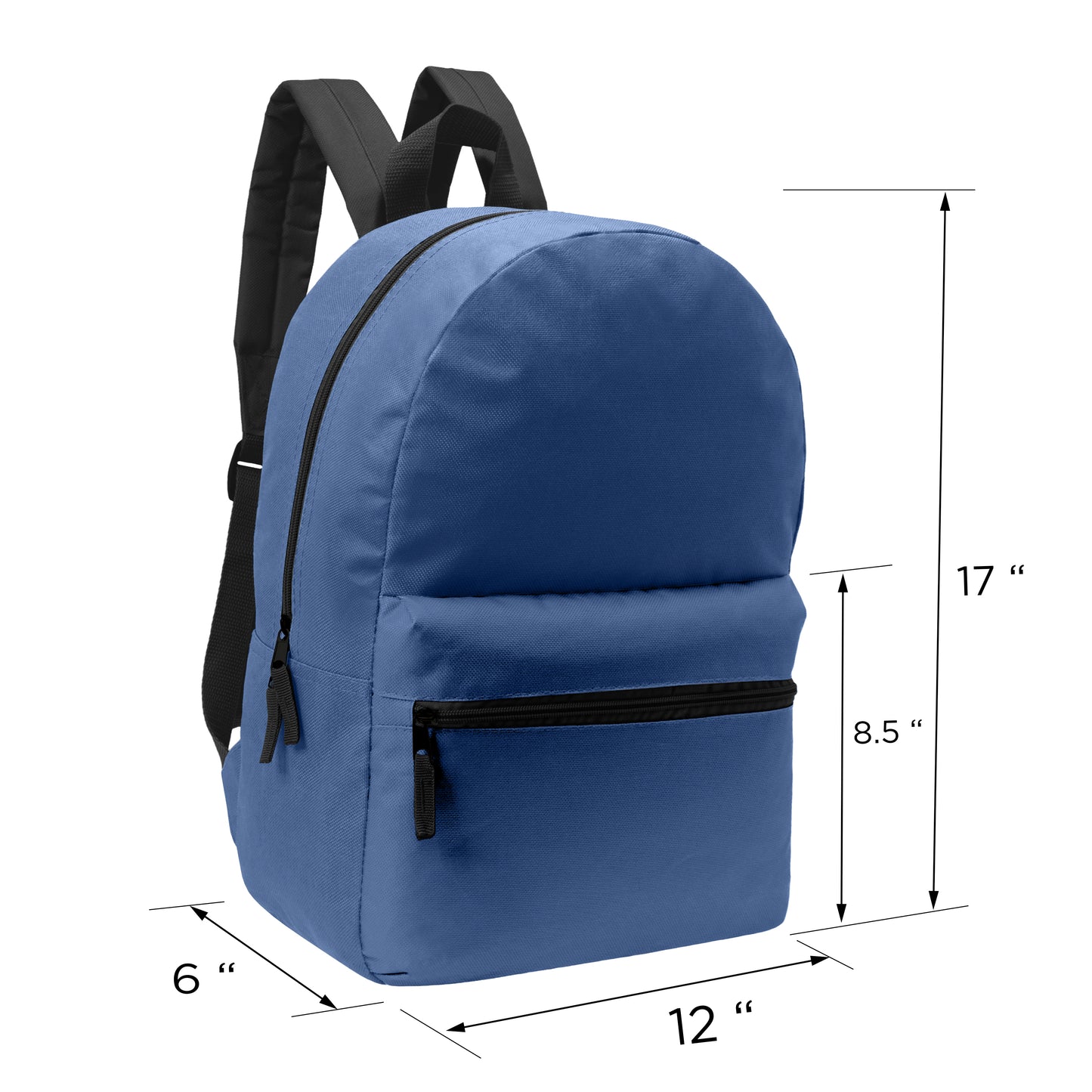 Wholesale 17" Backpacks for Back to School in 6 Colors - Bulk Case of 36 ($4.50 / UNIT - ITEM: DWBP-280-36)