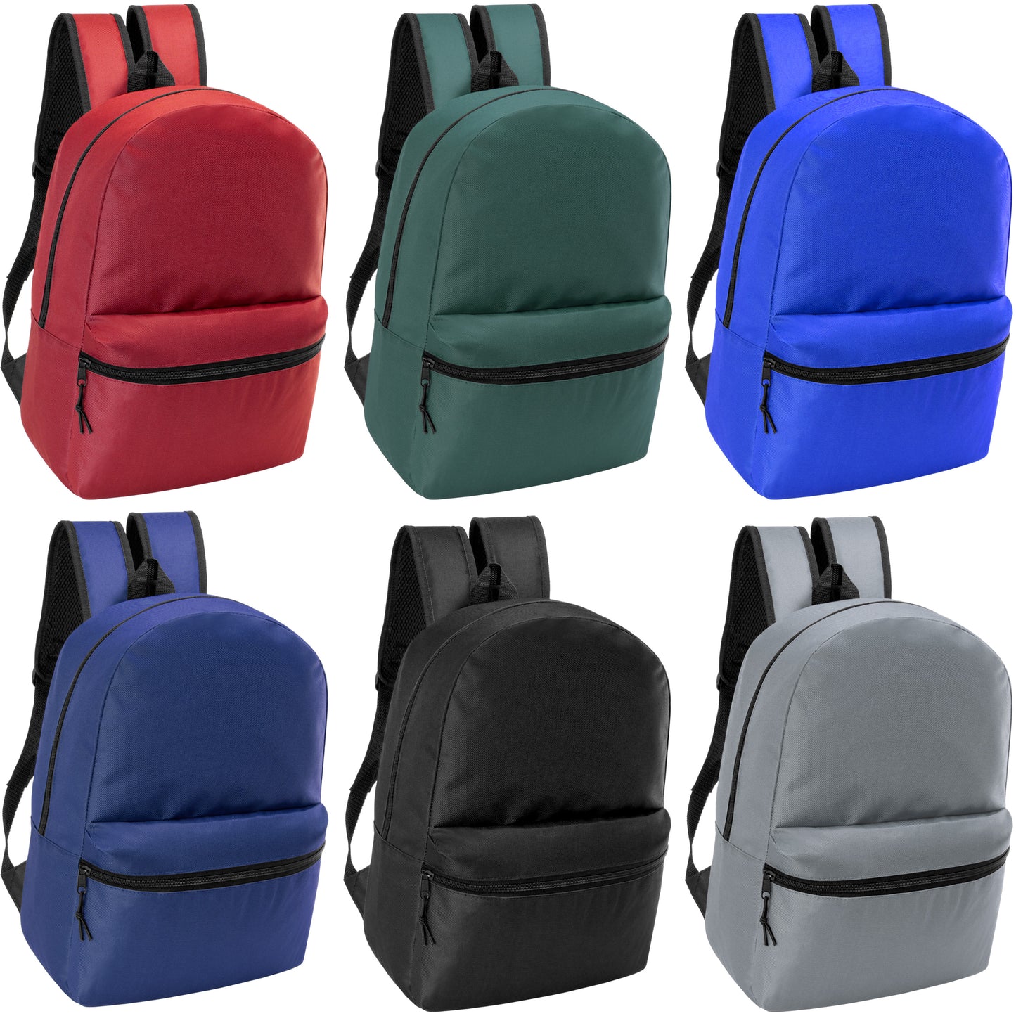 Wholesale 18.5" Backpacks for Back to School in 6 Colors - Bulk Case of 24 ($5.60 / UNIT - ITEM: DWBP-298-24)