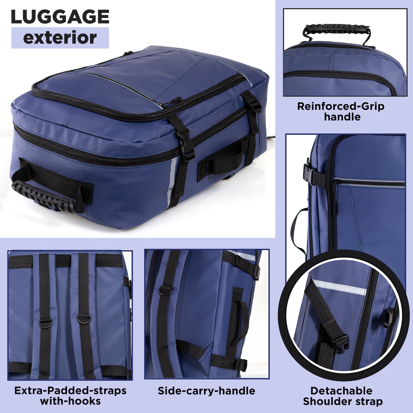 18" Deluxe Wholesale Travel Backpack with Laptop Sleeve in 3 Colors - Bulk Case of 12 ($14.50 / UNIT - ITEM: DWBP-338-12)