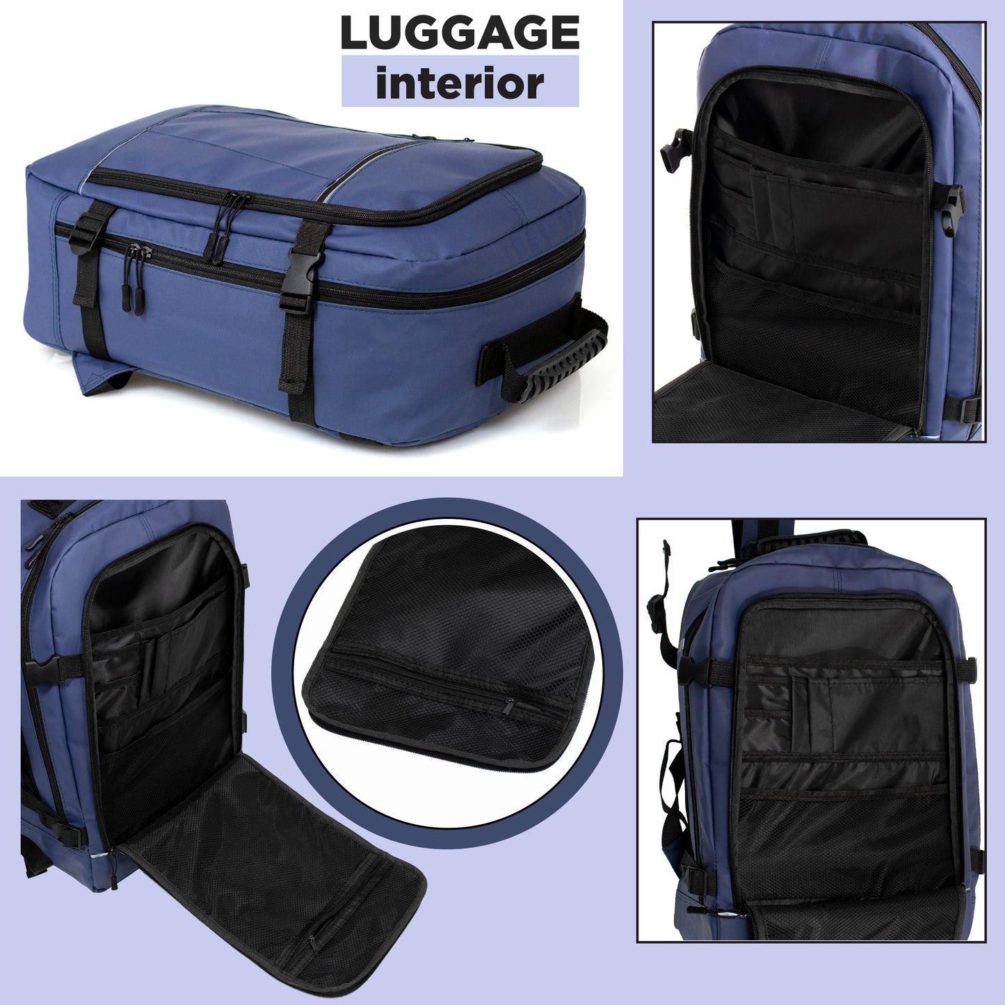 18" Deluxe Wholesale Travel Backpack with Laptop Sleeve in 3 Colors - Bulk Case of 12 ($14.50 / UNIT - ITEM: DWBP-338-12)
