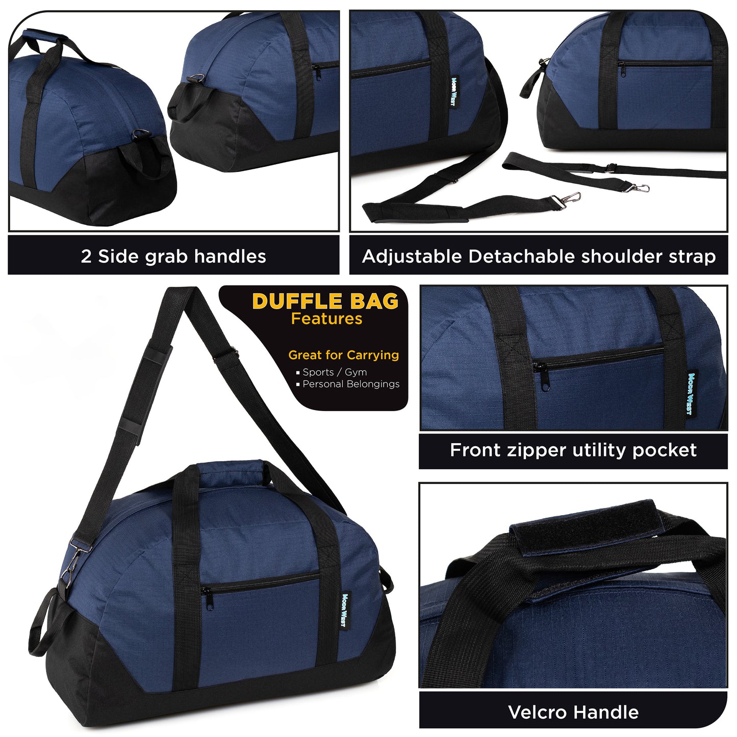 30" Dome Shaped Wholesale Duffel Bag in Bulk in 5 Assorted Colors - Bulk Case of 12 ($13.50 / UNIT - ITEM: DWDB-005-12)