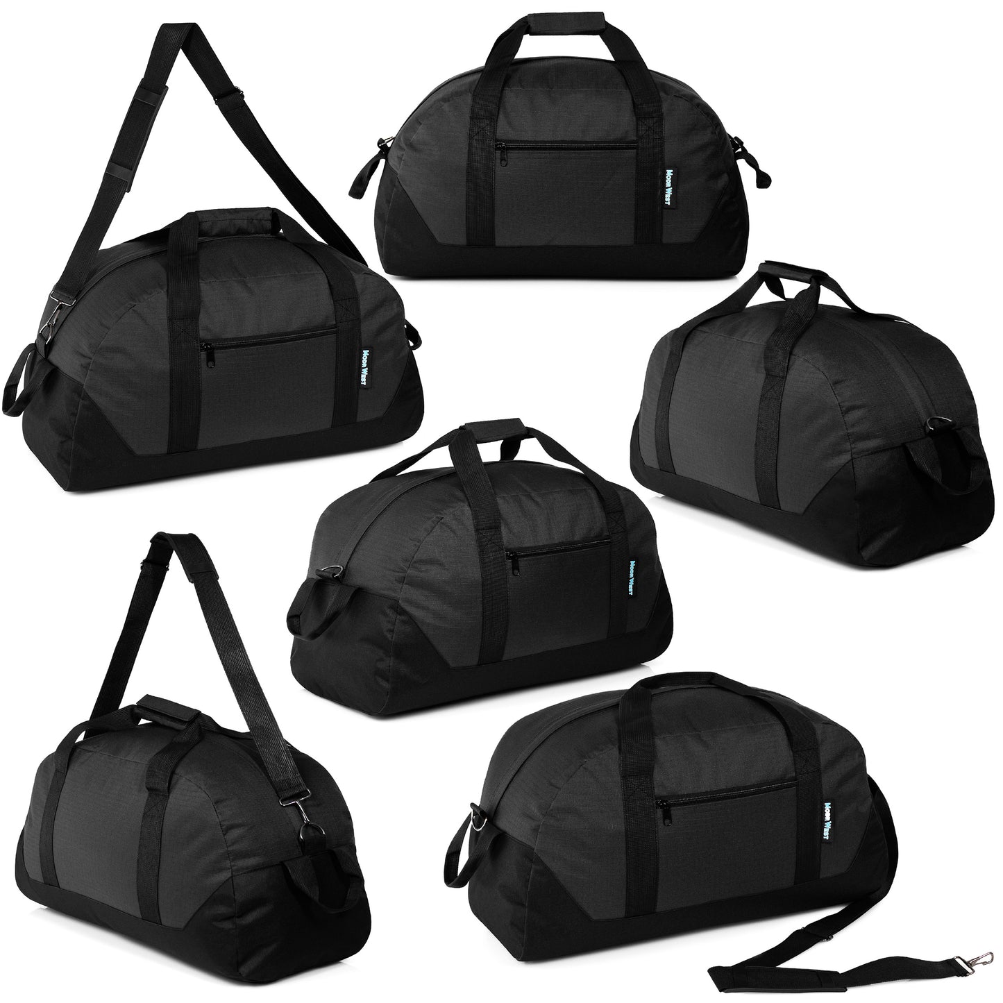 25" Dome Shaped Black Wholesale Duffel Bag in Bulk - Bulk Case of 12 ($10.95 / UNIT - ITEM: DWDB-004-12)