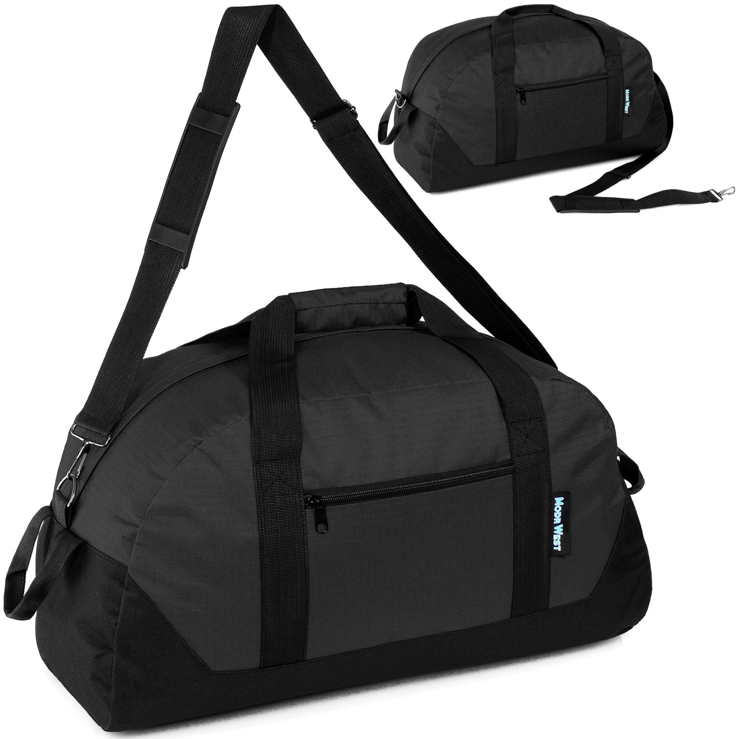 20" Dome Shaped Wholesale Duffel Bag in Bulk in Black - Bulk Case of 12 ($9.00 / UNIT - ITEM: DWDB-002-24)