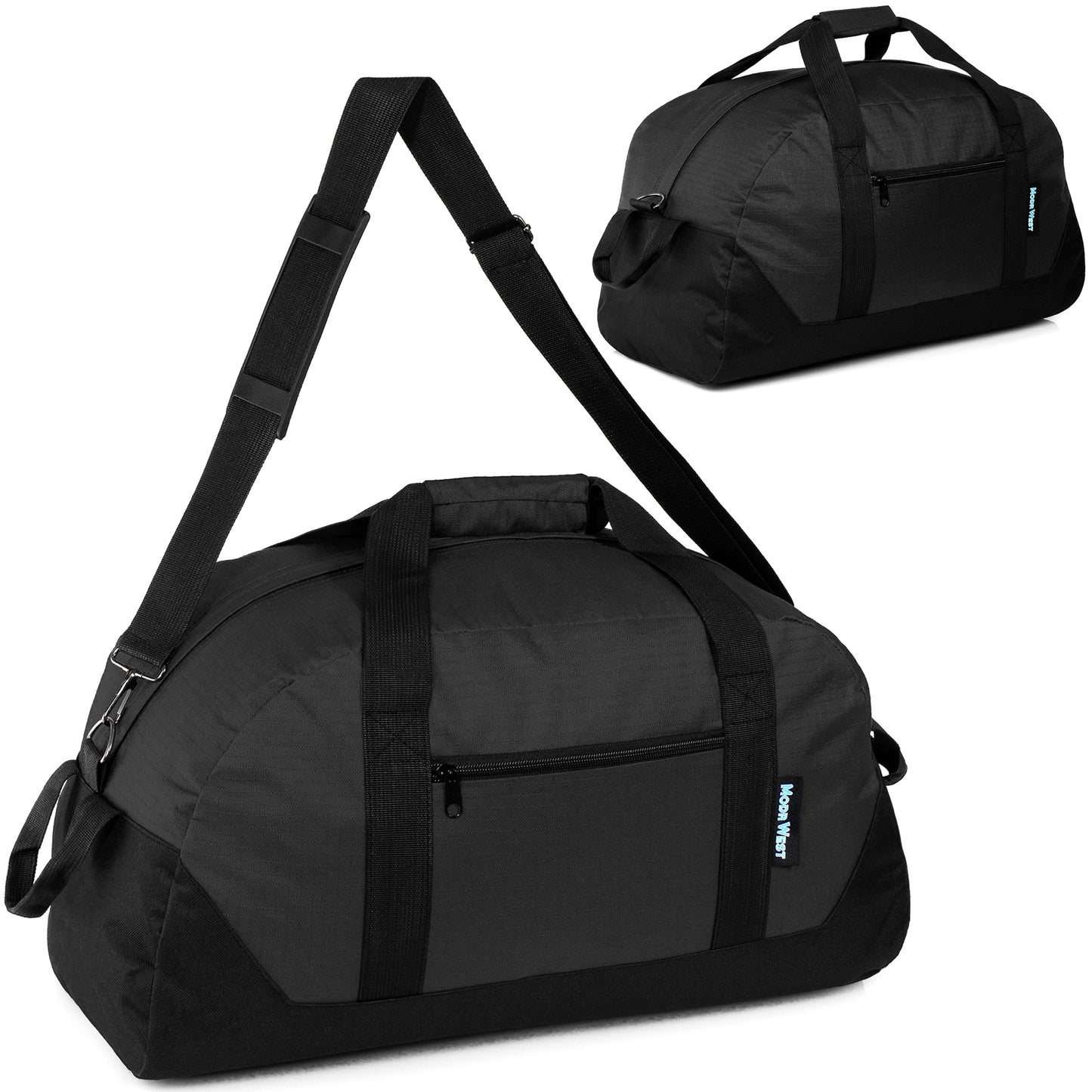 25" Dome Shaped Black Wholesale Duffel Bag in Bulk - Bulk Case of 12 ($10.95 / UNIT - ITEM: DWDB-004-12)