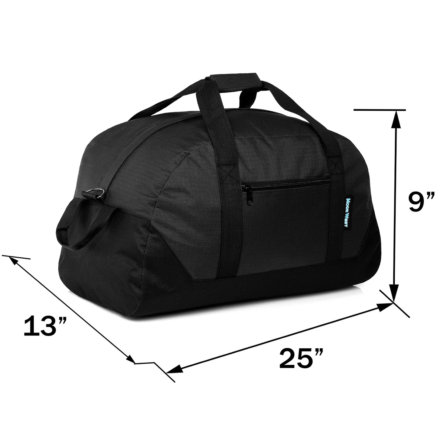 25" Dome Shaped Black Wholesale Duffel Bag in Bulk - Bulk Case of 12 ($10.95 / UNIT - ITEM: DWDB-004-12)