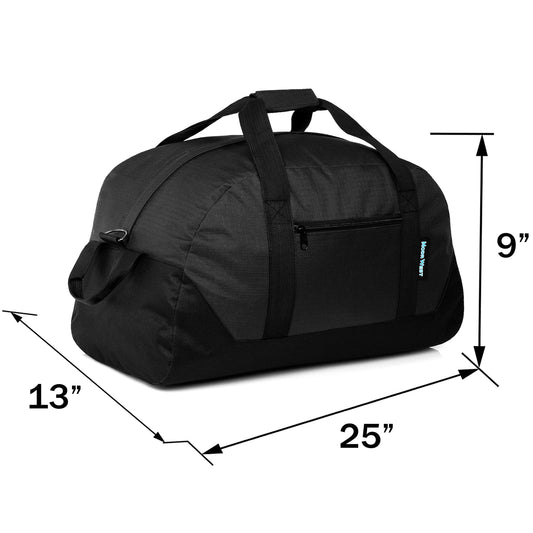 30" Dome Shaped Wholesale Duffel Bag in Black - Bulk Case of 12 ($13.50 / UNIT - ITEM: DWDB-006-12)