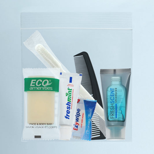 6 Piece Wholesale Hygiene Kits in Bulk - Case of 96 ($2.00 / KIT - ITEM: DWHK-114-96)