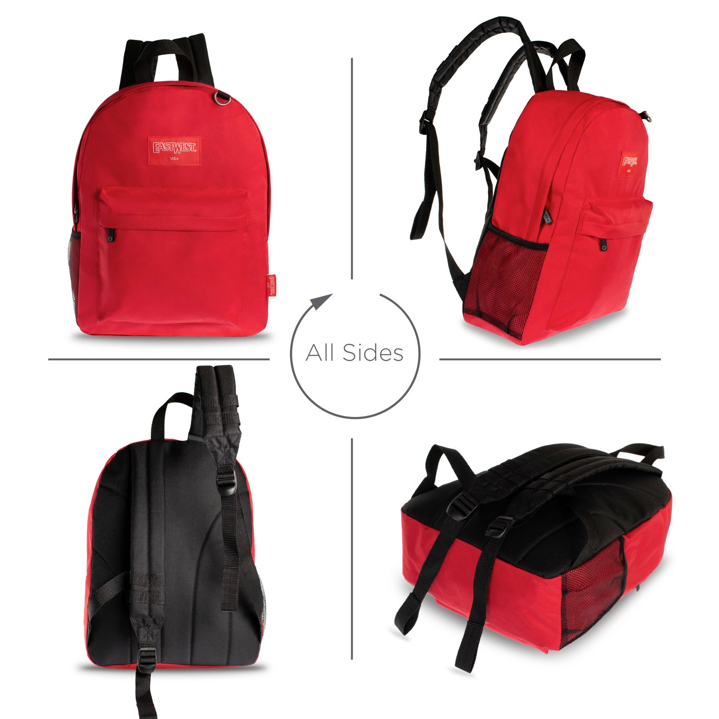 17" Classic Solid Color Wholesale Backpacks in 11 Colors - Bulk Case of 24 ($7.75 / UNIT - ITEM: DWBP-263-24)