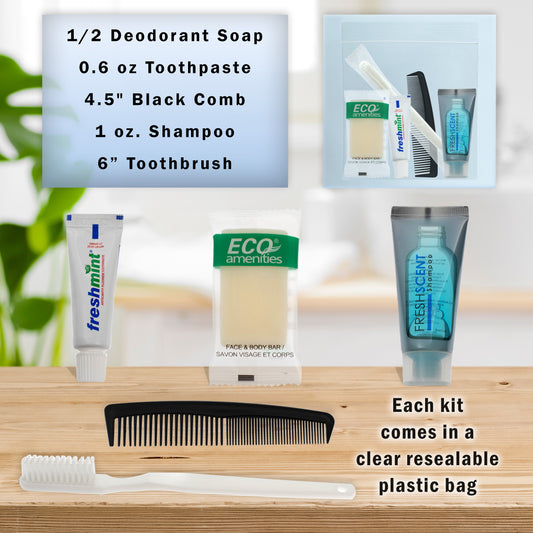 5 Piece Wholesale Hygiene Kits in Bulk - Case of 96 ($1.35 / KIT - ITEM: DWHK-100-96)