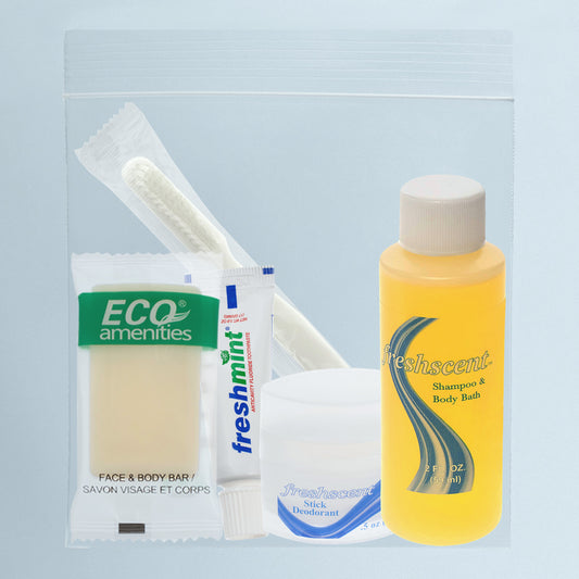 5 Piece Wholesale Hygiene Kits in Bulk - Case of 96 ($2.40 / KIT - ITEM: DWHK-103-96)