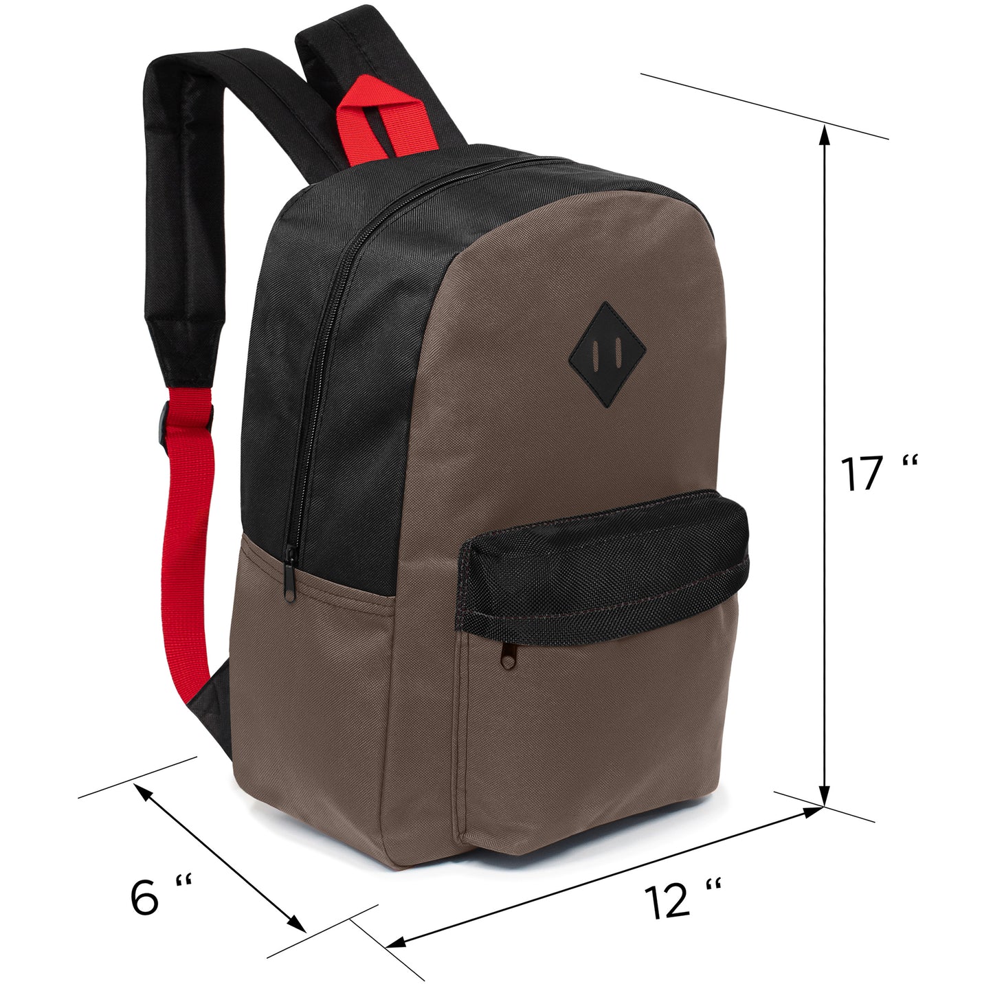 17" Padded Back Wholesale Backpacks in 8 Colors / Prints - Bulk Case of 24 ($5.50 / UNIT - ITEM: DWBP-346-24)