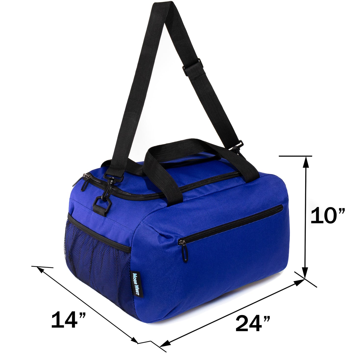 24" Wholesale Duffel Bag with 2 Compartments in 5 Assorted Colors - Bulk Case of 12 ($12.00 / UNIT - ITEM: DWDB-011-12)
