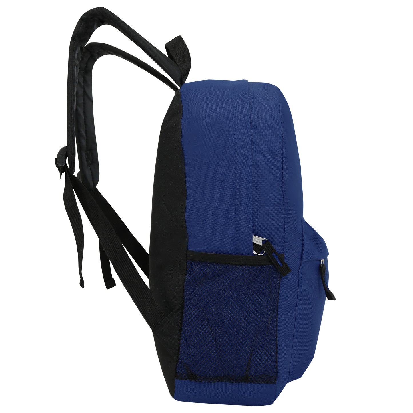 Classic Wholesale 17" Backpacks for Back to School in Navy Blue - Bulk Case of 24 ($7.65 / UNIT - ITEM: DWBP-286-24)