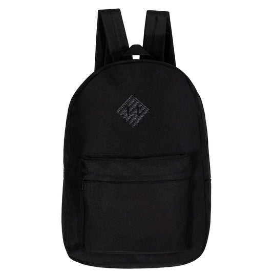 17" Padded Back Wholesale Diamond Patch Backpacks in Black - Bulk Case of 24 ($5.50 / UNIT - ITEM: DWBP-351-24)