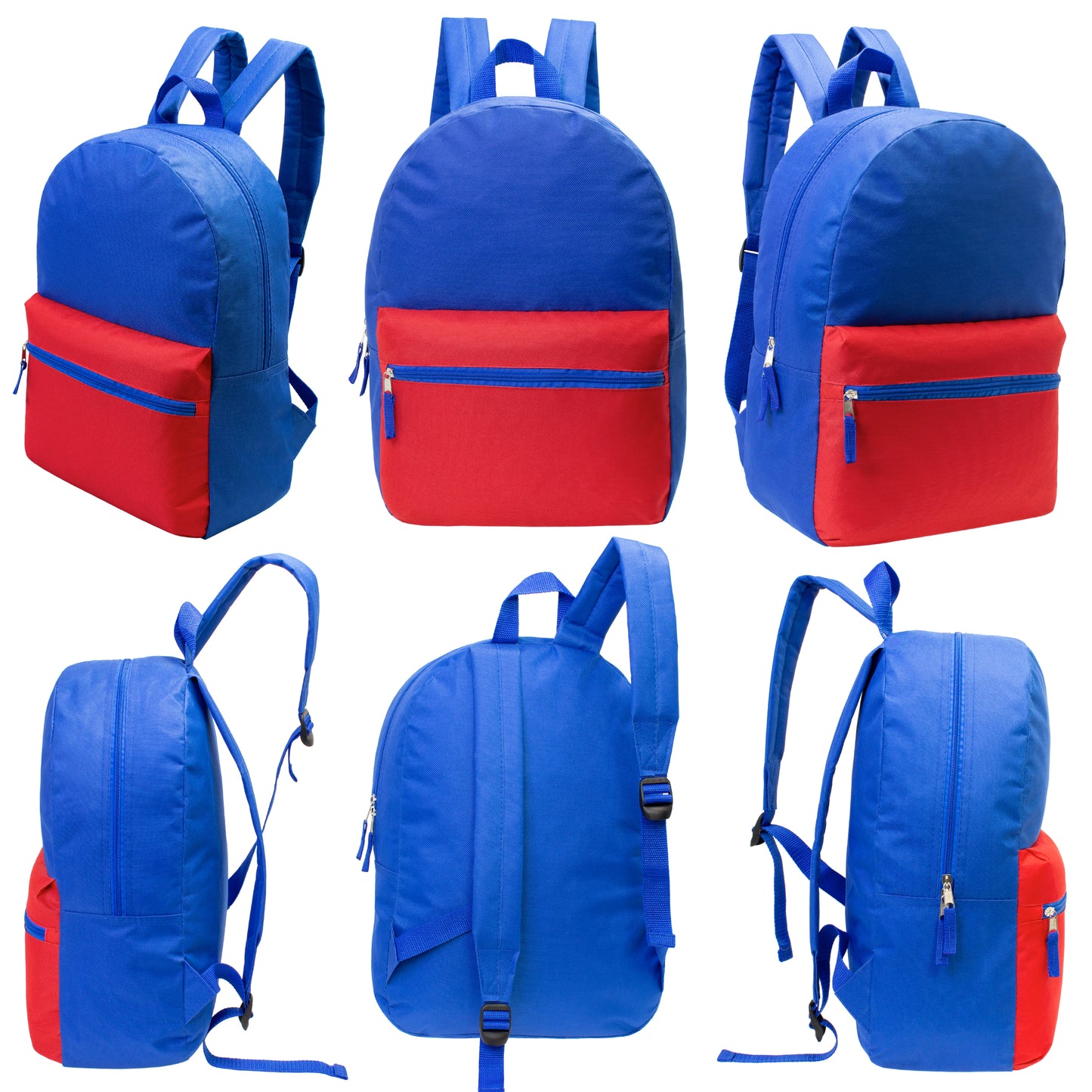 17" Multi Color Wholesale Backpacks for Boys & 12 Bulk School Supply Kits | Choose Your Kit