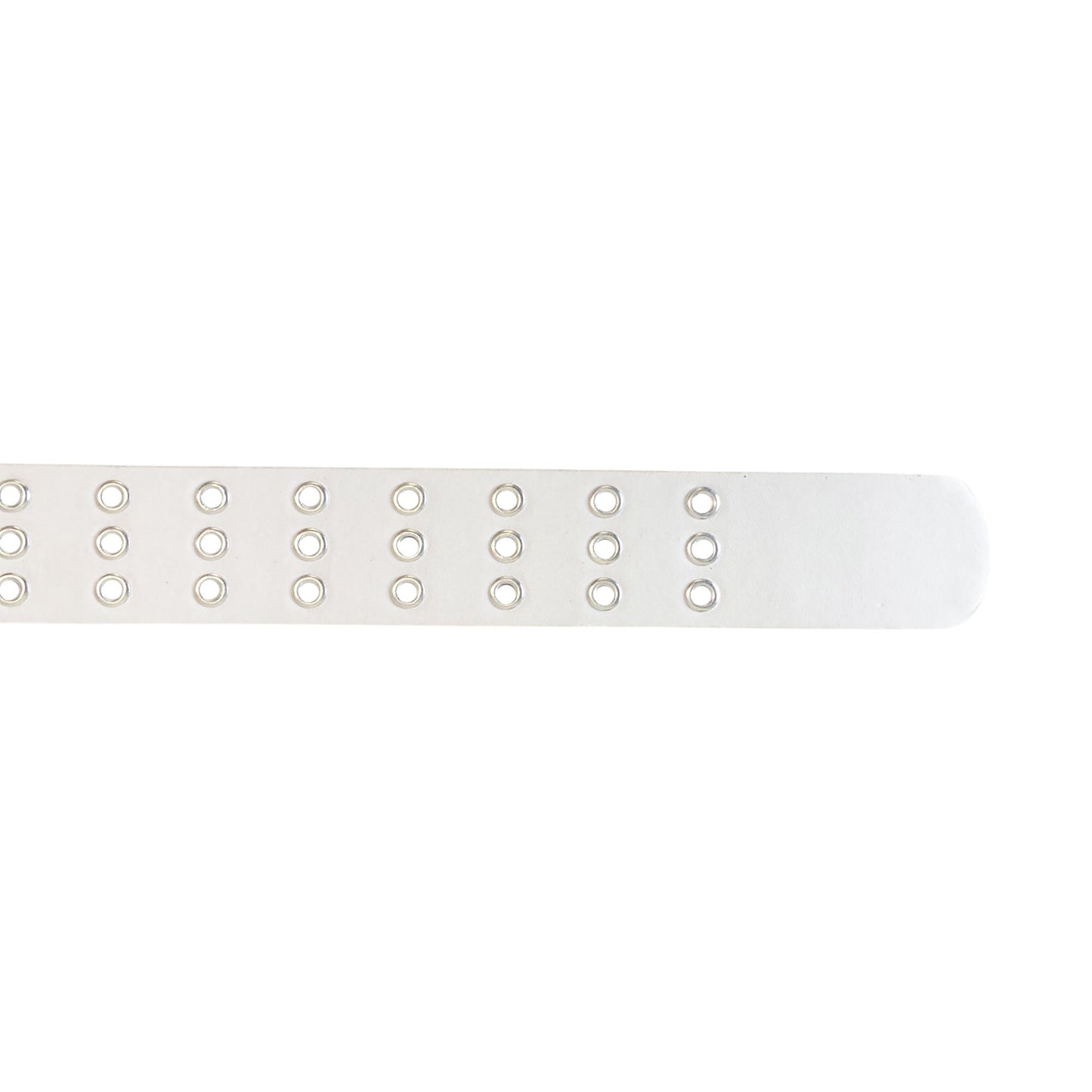 Men's wholesale triple hole white leather grommet belt