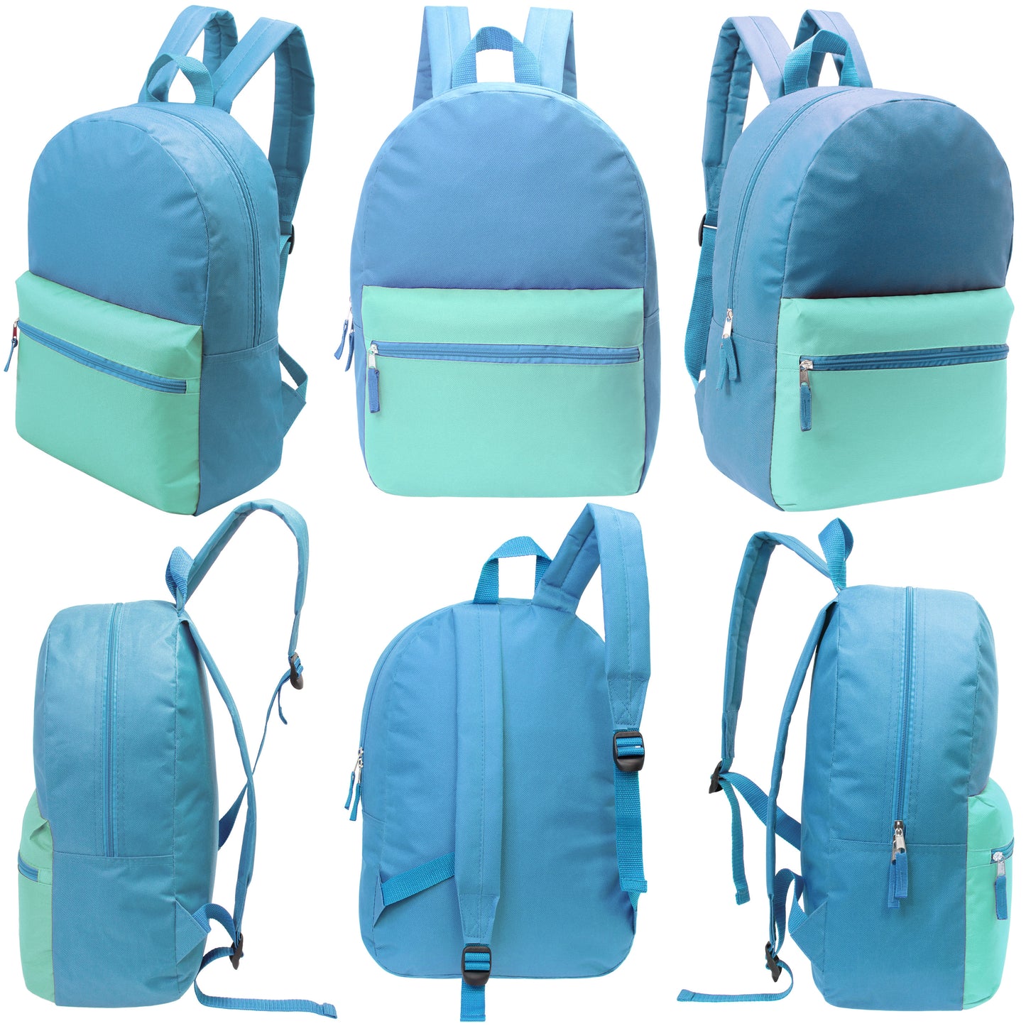 17" Unisex Multi-Color Wholesale Backpacks in 12 Colors - Bulk Case of 24 ($4.50 / UNIT - ITEM: DWBP-284-24)
