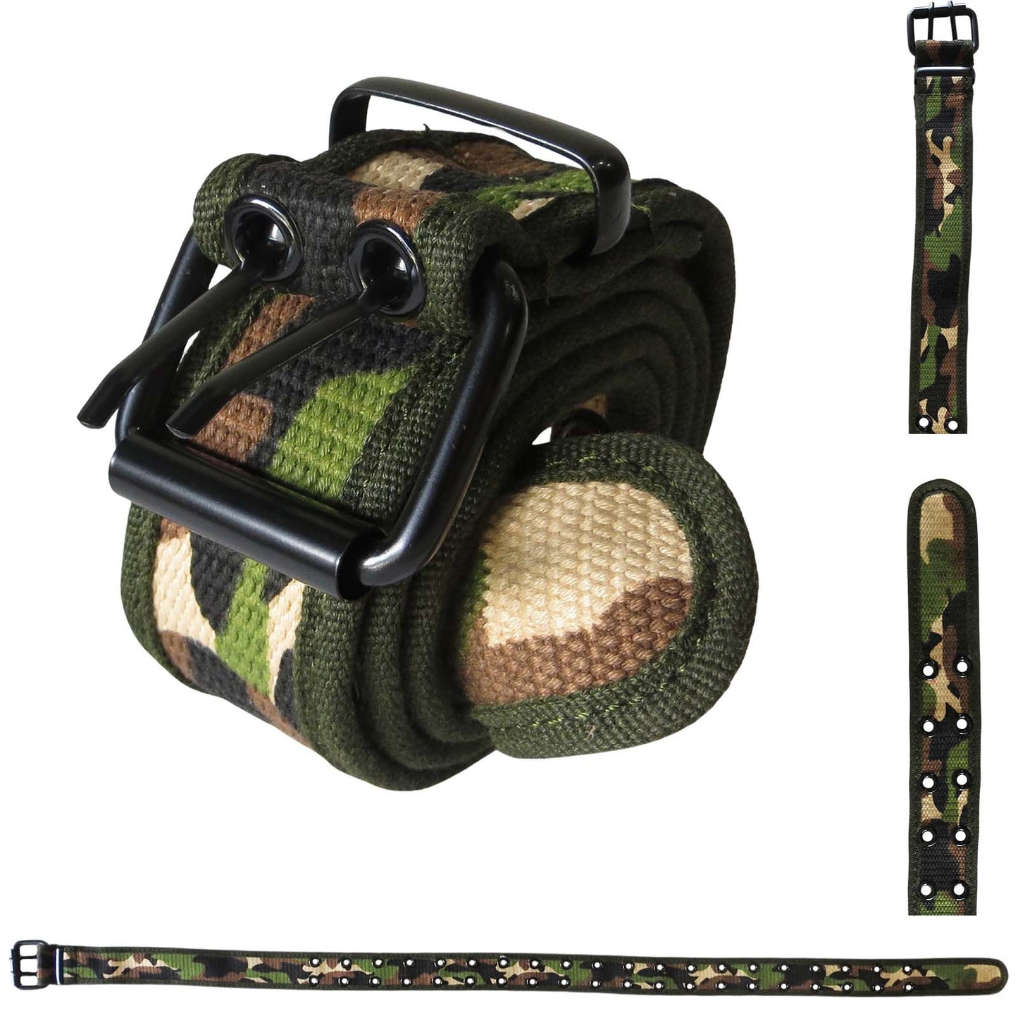 wholesale canvas grommet belt in camouflage