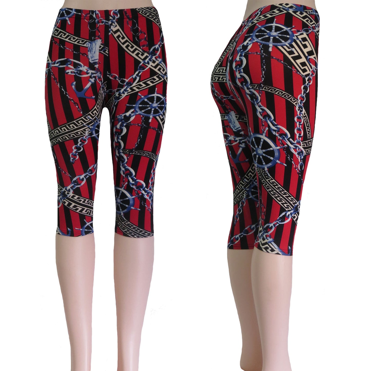 ITEM NUMBER: AP730-CELESTE (12 PIECE PACK WAS $2.75 - CLEARANCE SALE JUST $1.50) FLORAL CAPRI PRINTED LEGGINGS