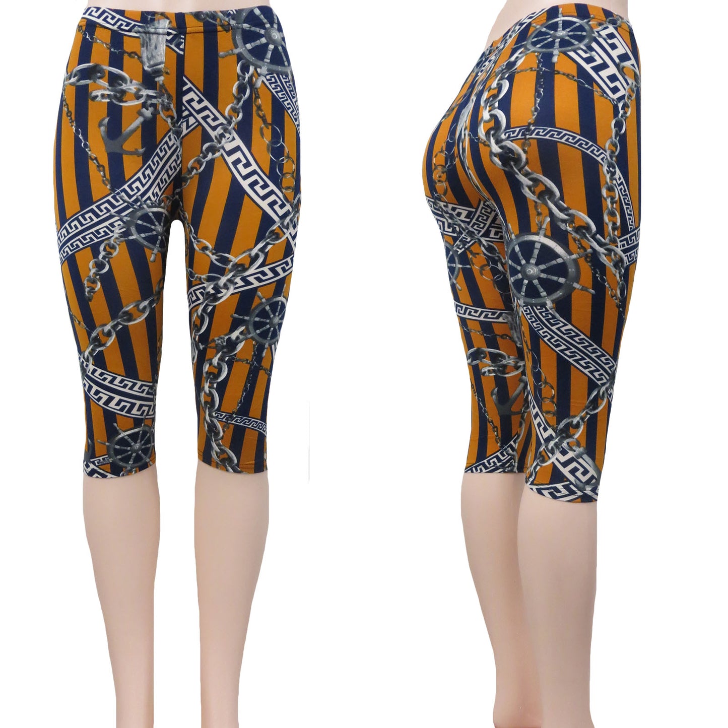 ITEM NUMBER: AP730-CELESTE (12 PIECE PACK WAS $2.75 - CLEARANCE SALE JUST $1.50) FLORAL CAPRI PRINTED LEGGINGS
