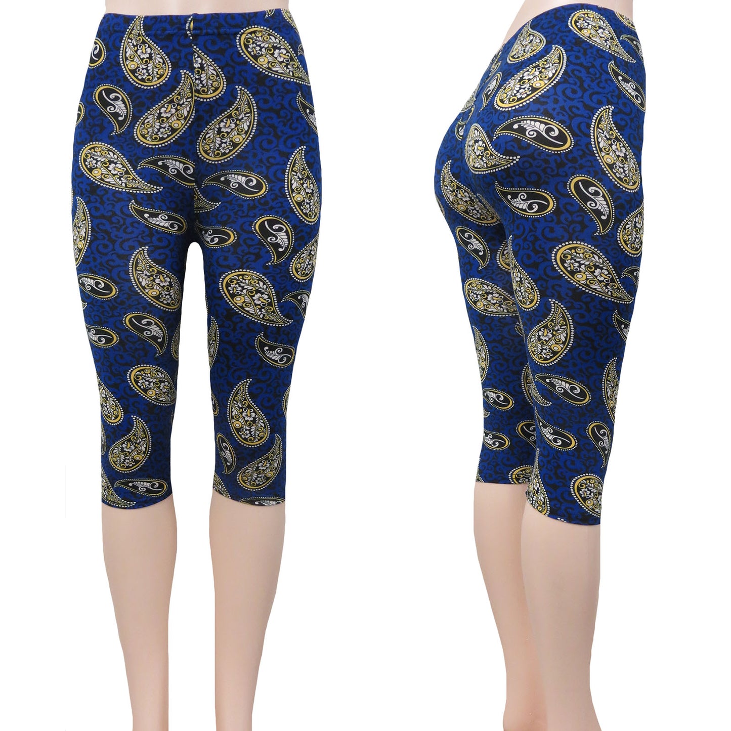 ITEM NUMBER: AP730-CELESTE (12 PIECE PACK WAS $2.75 - CLEARANCE SALE JUST $1.50) FLORAL CAPRI PRINTED LEGGINGS