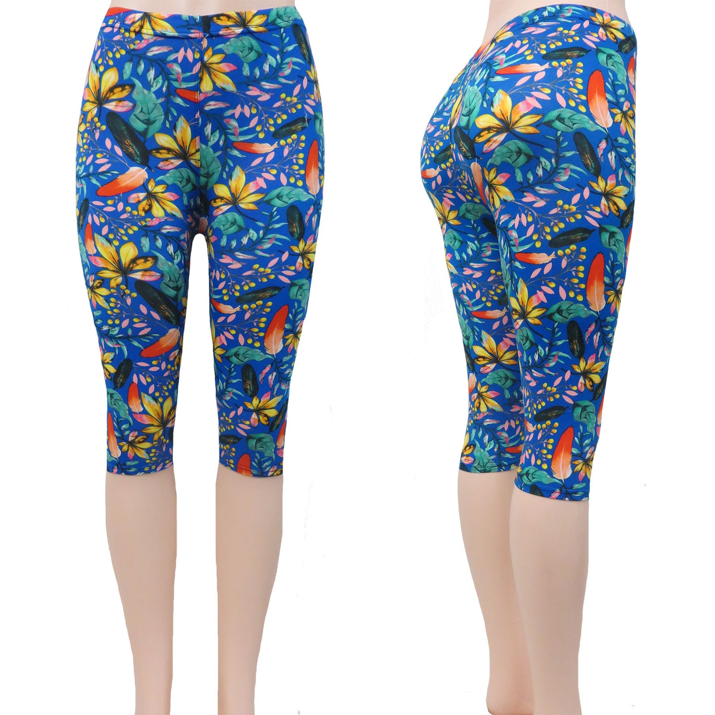 ITEM NUMBER: AP730-CHARLIZE (12 PIECE PACK WAS $2.75 - CLEARANCE SALE JUST $1.50 / PIECE) MULTICOLOR PATTERNED CAPRI LEGGINGS