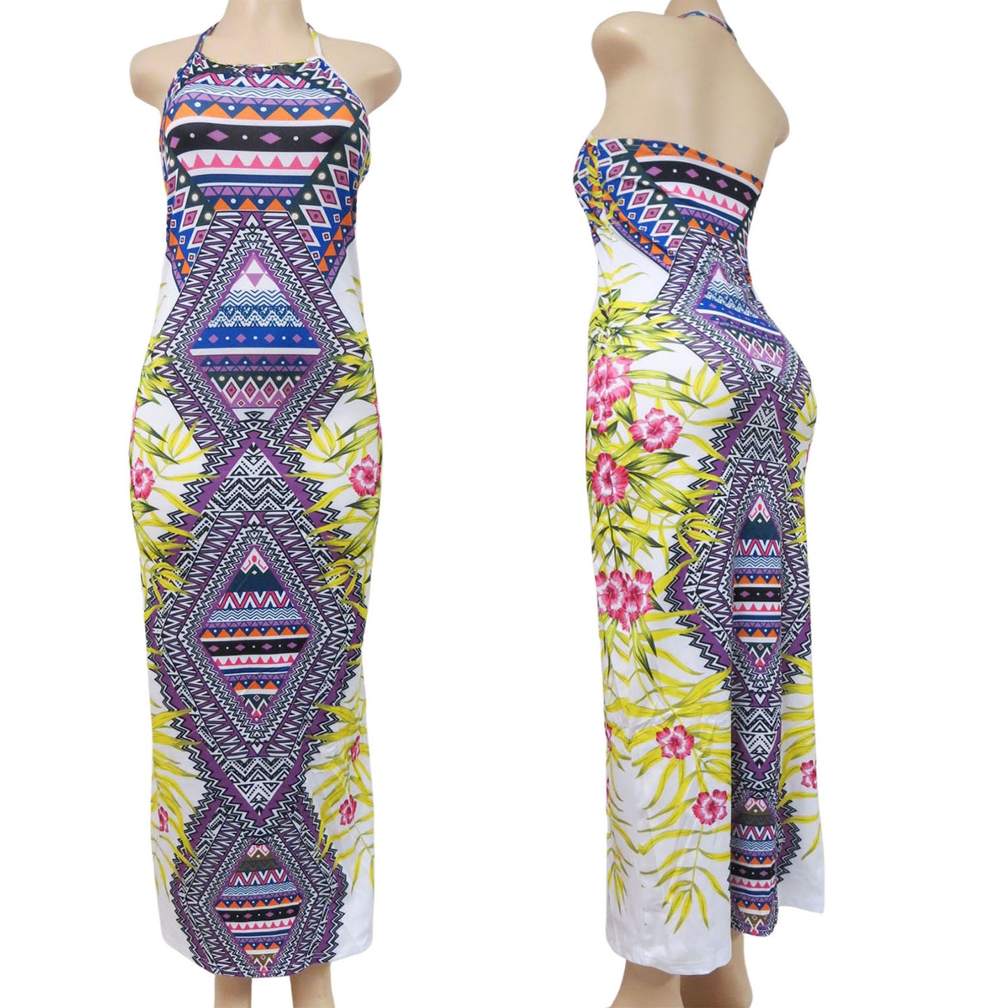 wholesale-southwestern-tribal-patterned-sleeveless-dresses-assorted-colors