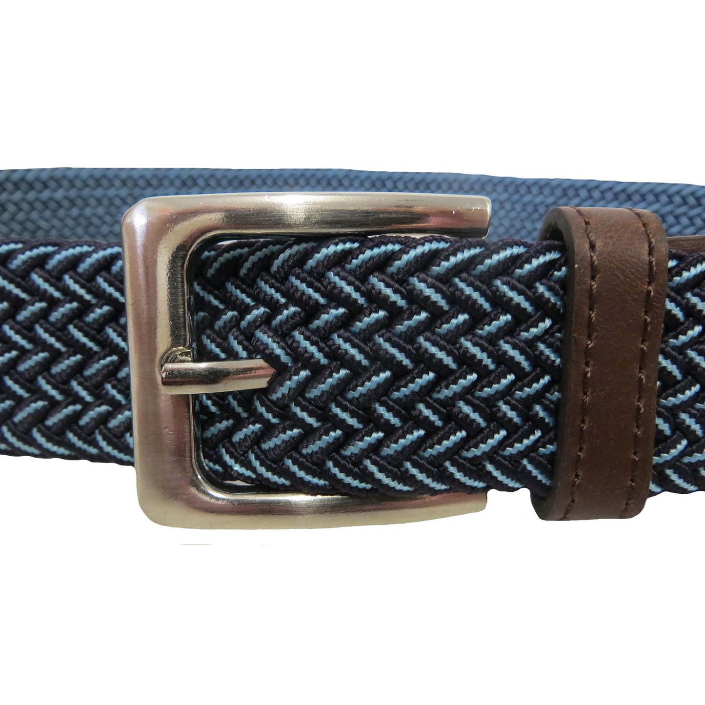 ITEM NUMBER: STRETCH-BELT-BLUE-MULTI (12 PIECE PACK - $3.50 / PIECE) ELASTIC STRETCH BELT IN BLUE MULTI