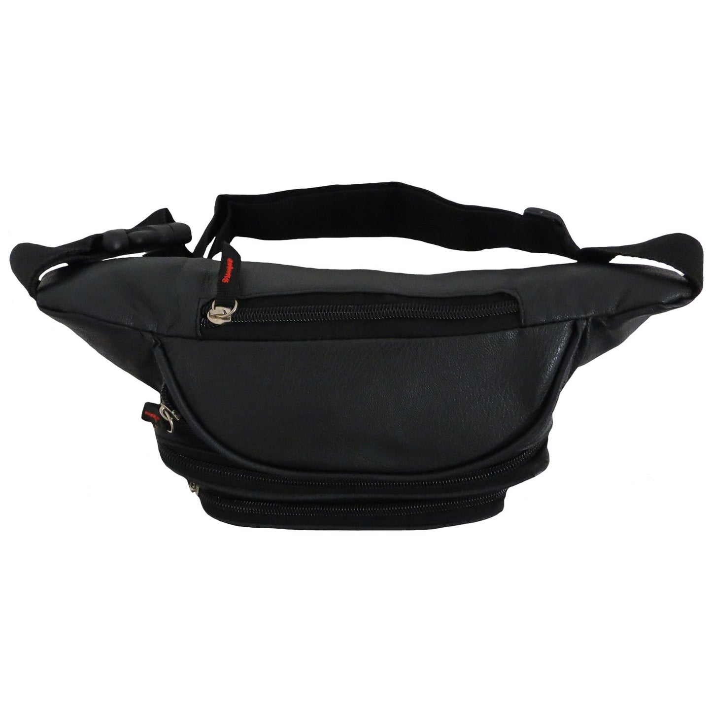 Unisex Wholesale Fanny Pack in Black Faux Leather - Alessa Alex