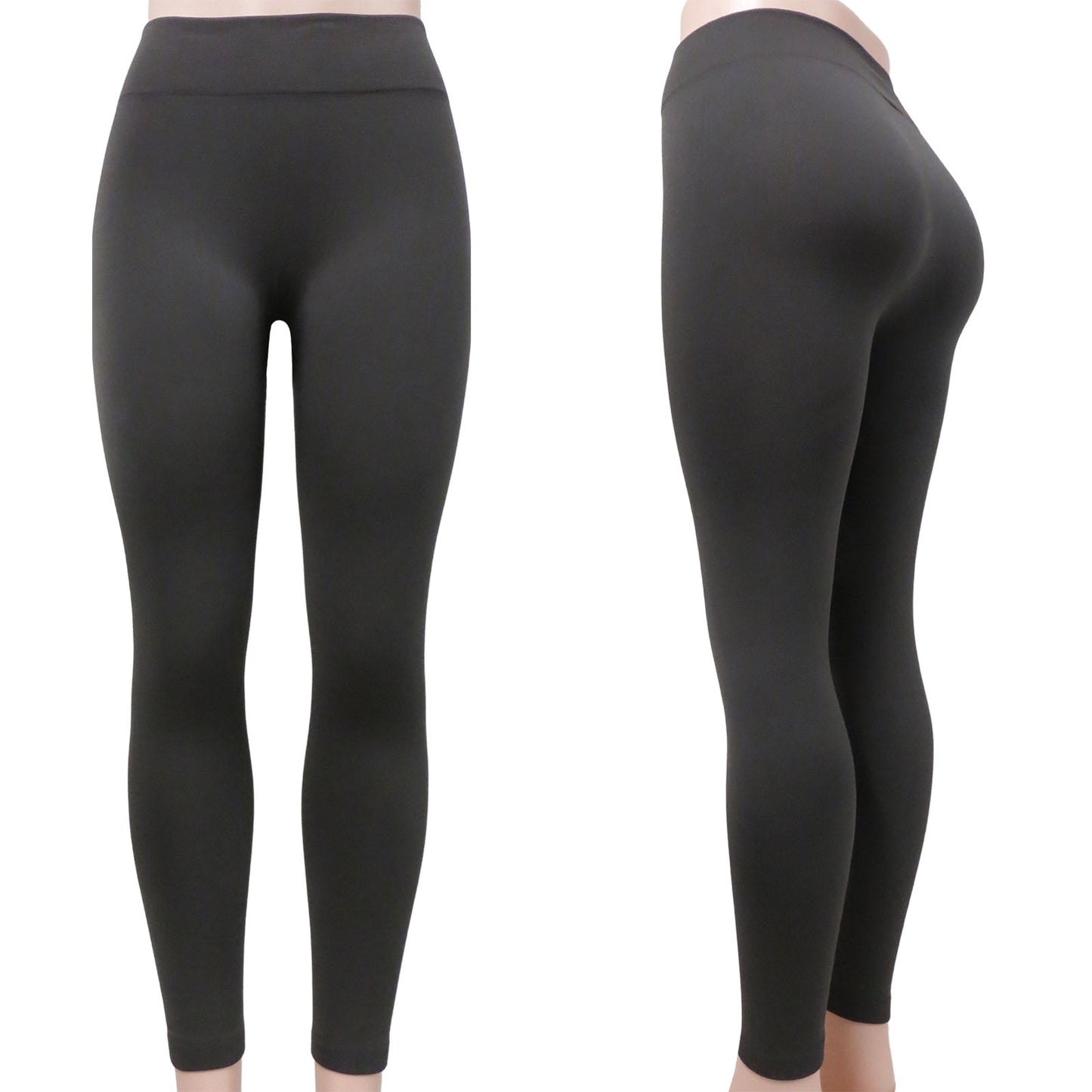 wholesale fleece lined leggings in charcoal gray