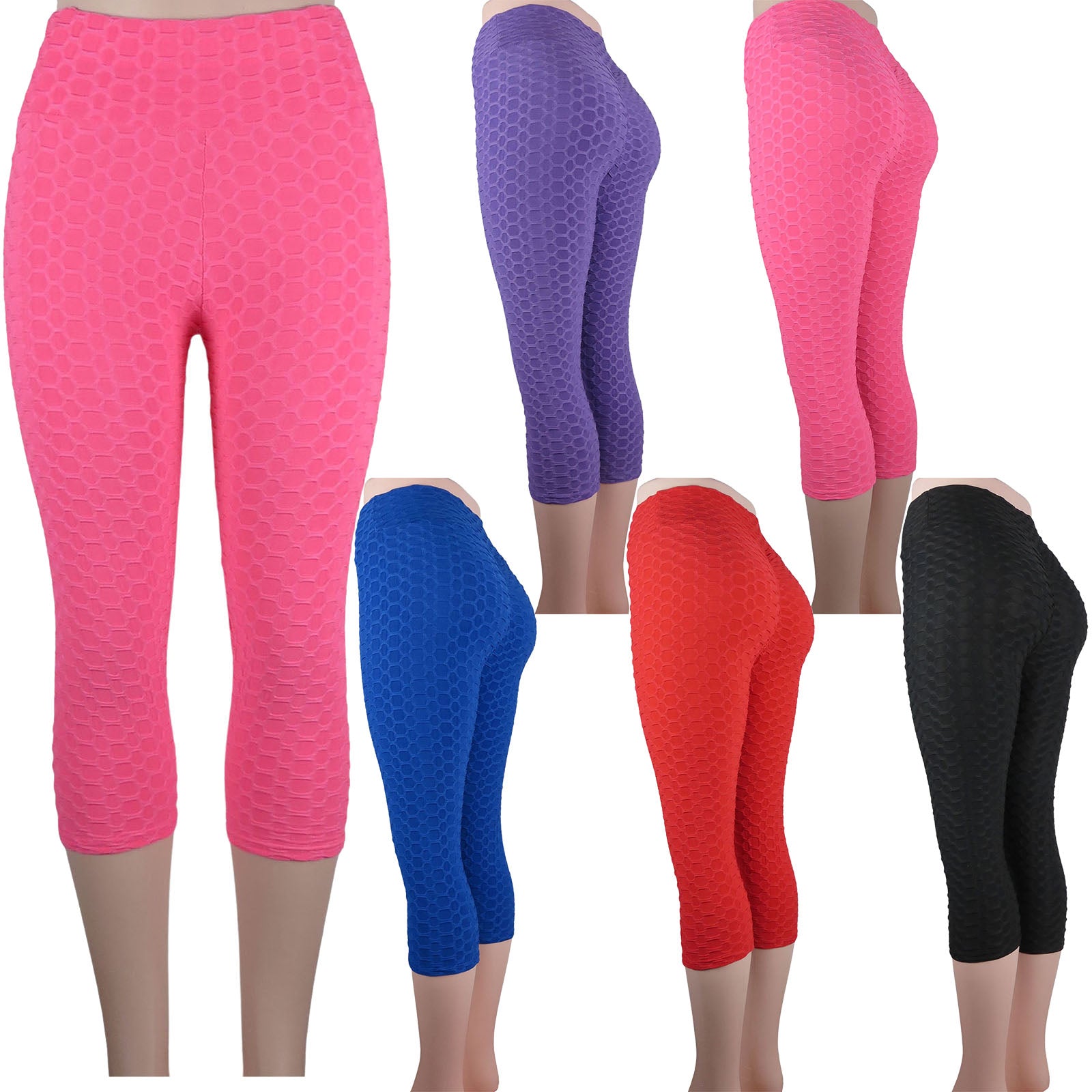 24 Wholesale Womens Capri Pants In Assorted Solid Colors - at
