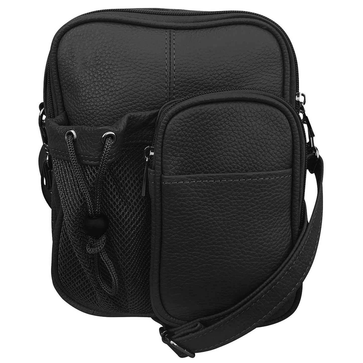 wholesale leather convertible crossbody backpack travel bag in black