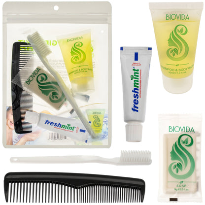 5 Piece Wholesale Hygiene Kits in Bulk Biovida Brand - Case of 96 ($1.30 / KIT - ITEM: DWHK-123-96)