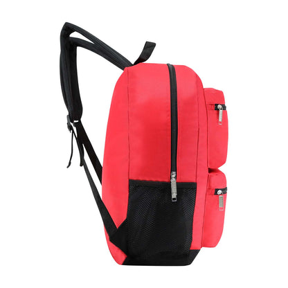 17" 3 Compartment Deluxe Wholesale Backpacks & 12 Bulk School Supply Kits | Choose Your Kit