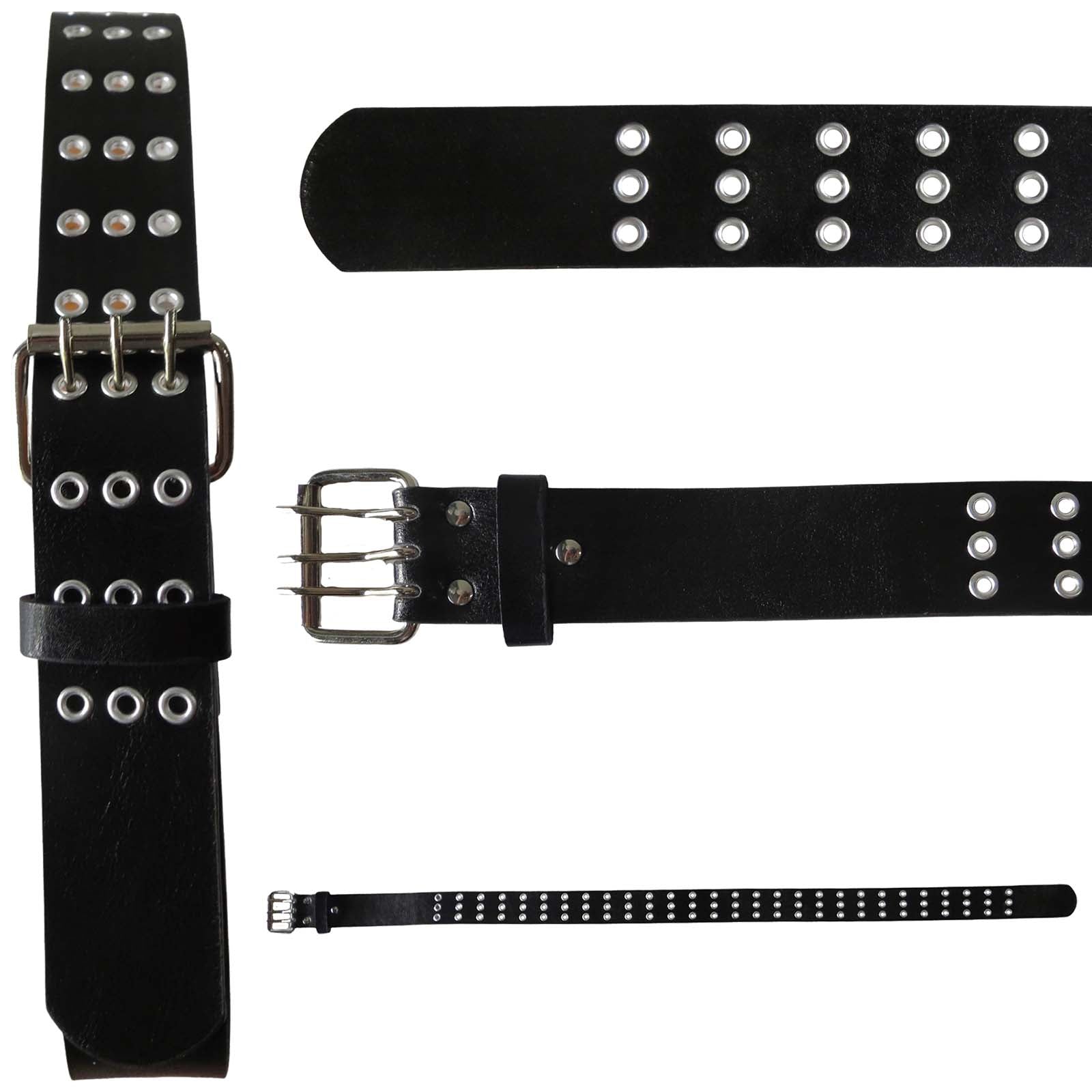 black 3 hole wholesale grommet belt for men