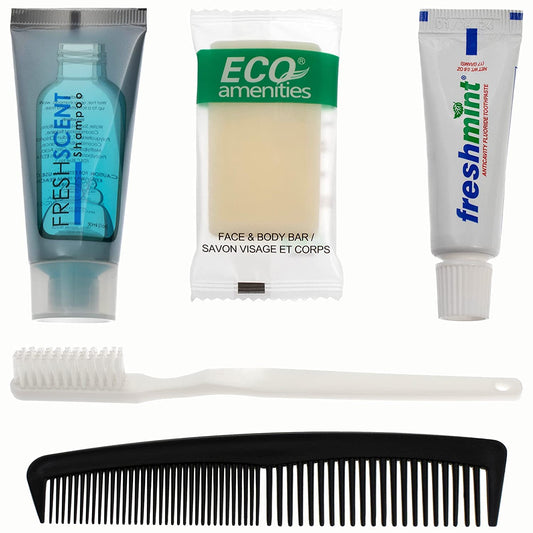 5 Piece Wholesale Hygiene Kits in Bulk - Case of 96 ($1.35 / KIT - ITEM: DWHK-100-96)