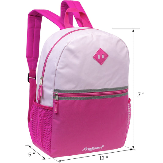 17" Diamond Patch Wholesale Backpacks in 4 Colors - Bulk Case of 24 ($6.20 / UNIT - ITEM: DWBP-319-24)