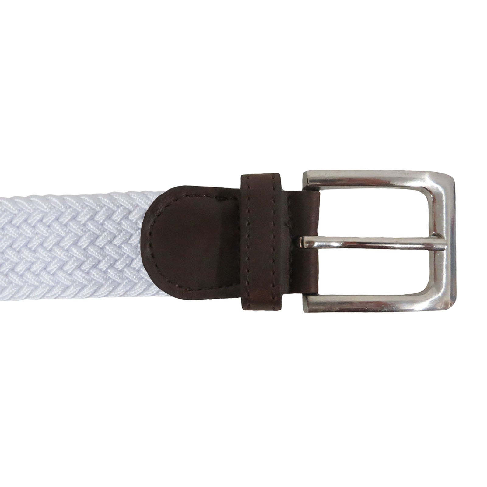 wholesale stretch belt in white braided woven