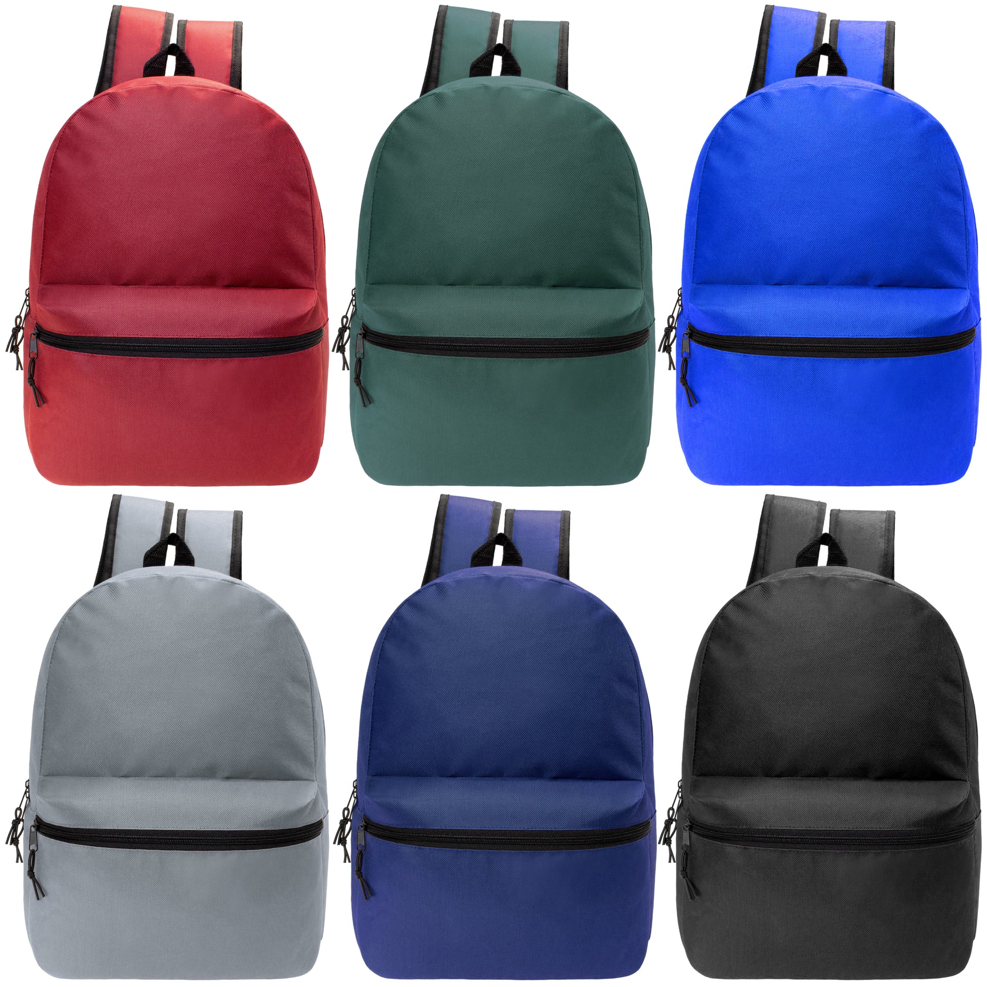Wholesale 18.5" Backpacks for Back to School in 6 Colors - Bulk Case of 24 ($5.60 / UNIT - ITEM: DWBP-298-24)