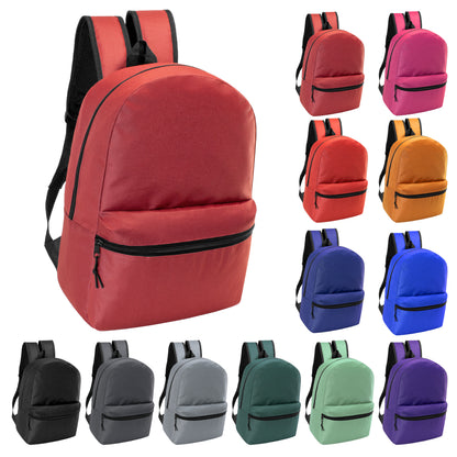 12  Basic 17" Wholesale Backpacks & 12 Bulk School Supply Kits | Choose Your Kit