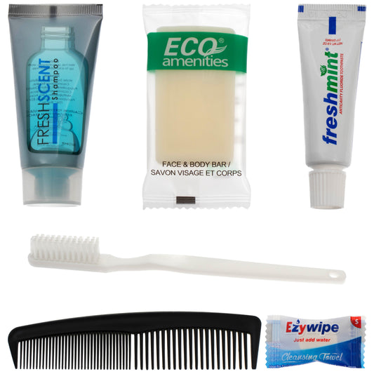 6 Piece Wholesale Hygiene Kits in Bulk - Case of 96 ($2.00 / KIT - ITEM: DWHK-114-96)