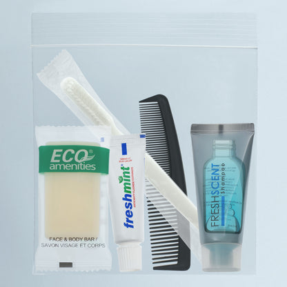 5 Piece Wholesale Hygiene Kits in Bulk - Case of 96 ($1.35 / KIT - ITEM: DWHK-100-96)