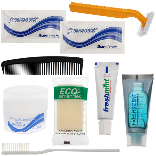 9 Piece Wholesale Hygiene Kits in Bulk - Case of 96 ($2.75 / KIT - ITEM: DWHK-101-96)