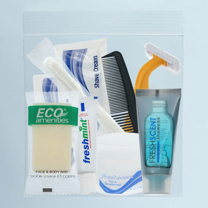 9 Piece Wholesale Hygiene Kits in Bulk - Case of 96 ($2.75 / KIT - ITEM: DWHK-101-96)