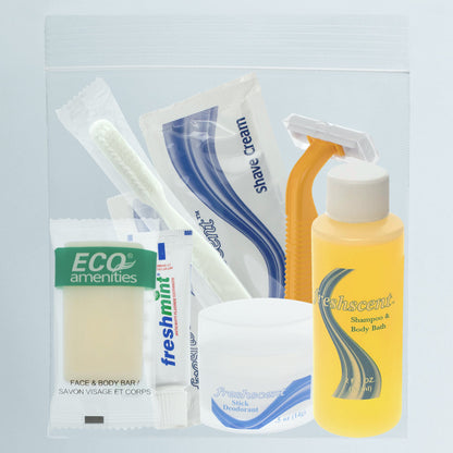 8 Piece Wholesale Hygiene Kits in Bulk - Case of 96 ($2.90 / KIT - ITEM: DWHK-102-96)